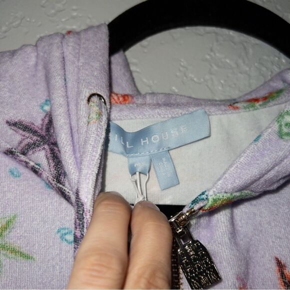 NWT Hill House Purple Sea‎ Creatures The Allie Terry Zip-Up Size Medium - Picture 5 of 9